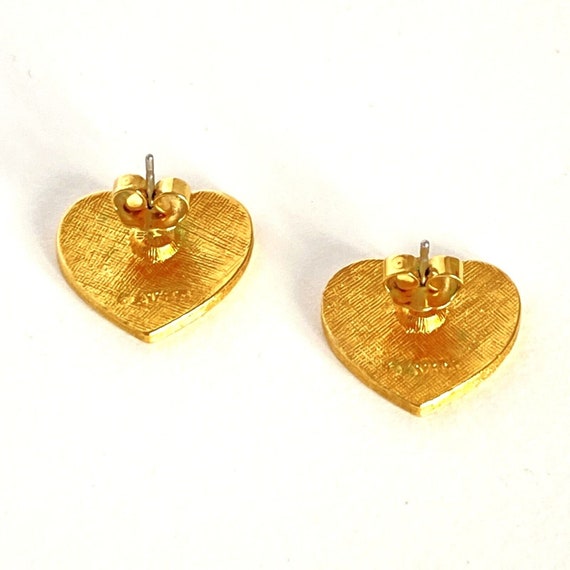 Avon American USA Flag Heart Stud Earrings Pierce… - image 4
