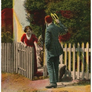 c1910 Bamforth Co Lovers Greeting Quote England Art Nouveau Cartolina
