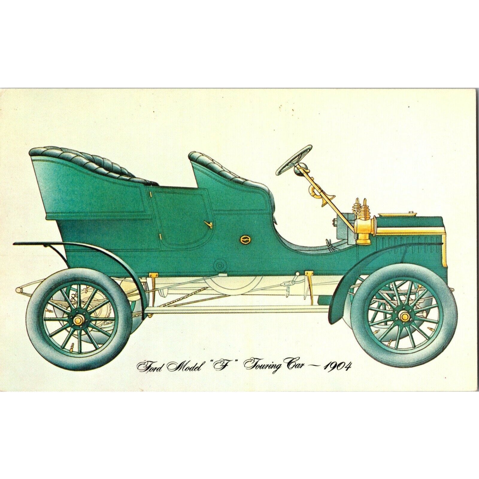 1904 Modell F Tourenwagen Henry Ford Auto Museum MI Dexter Chrome Postkarte