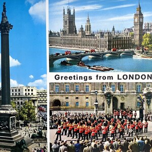 c1960 Saluti da Londra Westminster John Hinde Cartolina gigante gigante 6x9 pollici
