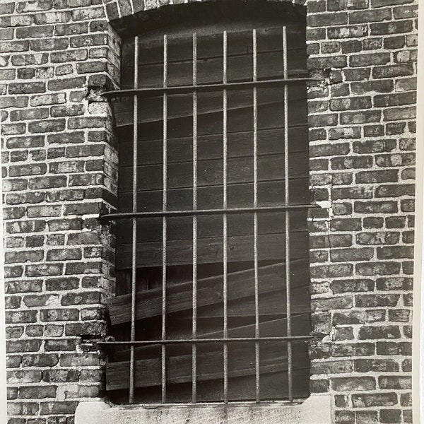 c1970 Original Window Bars Black White Photograph Steven Willhite Glen Ellen IL