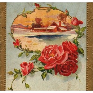 1910 Happy Hours Rose Fleurs Embossé Or Accents Style Art Déco Carte Postale
