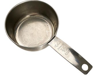 Foley Half Cup Stainless Steel Vintage Measuring 1/2 Cup