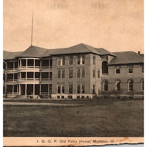 1910 Ordine Indipendente Odd Fellows Home Mattoon Illinois Cartolina con retro diviso