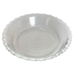 PYREX Mini pajform i klarglas, modell 206, 15 cm, tillverkad i USA, med vågig kant