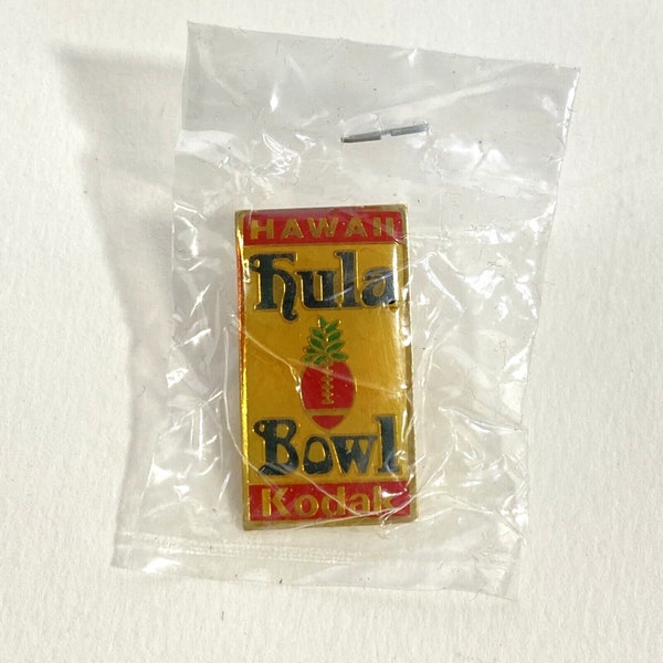 1988 Kodak Hawaii Hula Bowl Vintage Resin Coated Enamel Pin NOS