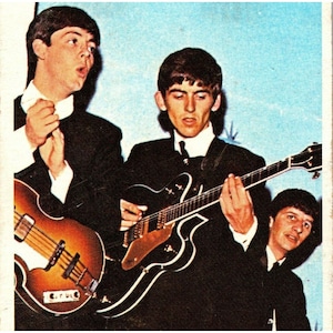 1964 Beatles Diary Cards #25A Paul Ringo George TOPPS TCG John Speaking