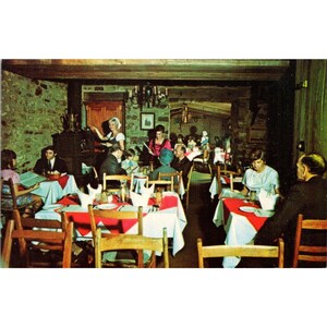 Vintage 1960-1970er Jahre Kings Daughters Restaurant Karte Old Montreal Kanada in französischer Sprache