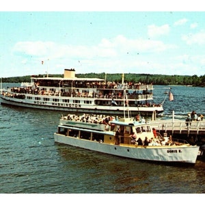 1977 MV Mount Washington i Doris E Weirs Beach NH pocztówka PlastiChrome opublikowana