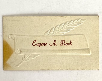 1950s Butler PA Senior High School Small Name Calling Card Eugene A Rock