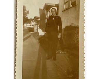 1944 WWII Foto US Navy USN Enlisted Sailor Uniform Young Man Photo