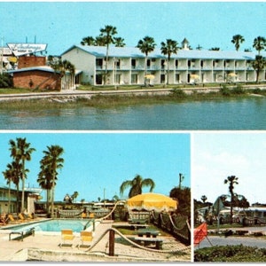 Vintage 1960 Anchorage Motor Inn St Augustine FL Cartolina panoramica non postata