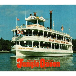 Vintage 1970 Jungle Queen Fort Lauderdale Florida Cartolina panoramica non postata