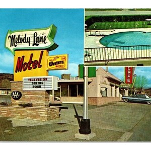 Vintage des années 1960 Melody Lane Best Western Motels Posté Panorama Chrome Carte postale