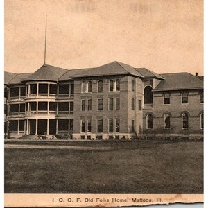 1910 Ordine indipendente Odd Fellows Home Mattoon Illinois Cartolina con retro diviso