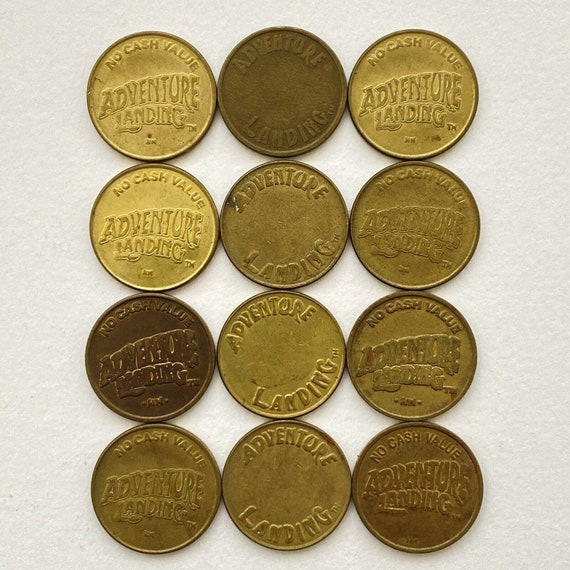 Vintage Adventure Landing Brass No Cash Value Arcade Game Tokens