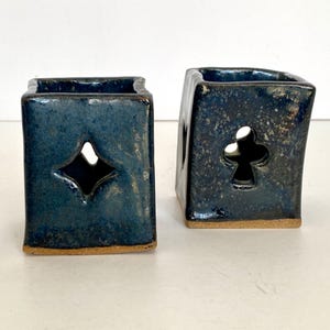 Raku keramische speelkaart kaarsenhouders hart schop diamant club set 2