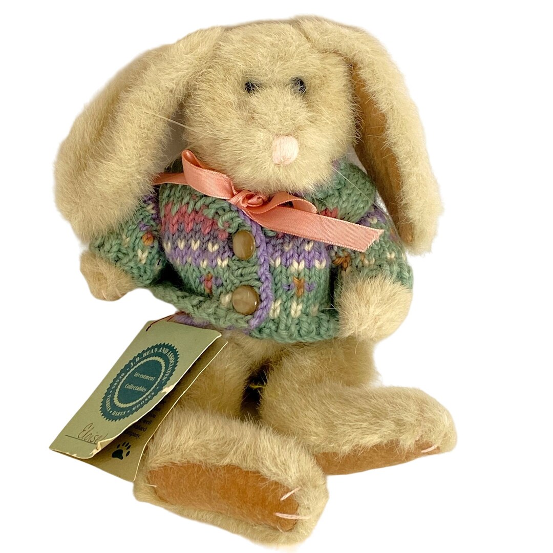 Veloisse Rabbit 1990s JB Bean Eloise Hare Bunny Plush Boyds Collection Sweater Original ...