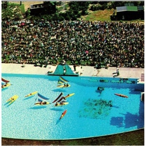 Vintage 1970 Aquaramic Pool Cypress Gardens FL Cartolina panoramica non postata