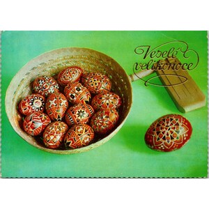 1978 Buona Pasqua Cecoslovacchia Uova Collaged Timbrato Cartolina Spedita