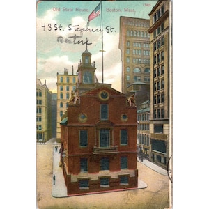 Cartão Postal 1911 Old State House Fenway Station Boston Mass Early Divided Back