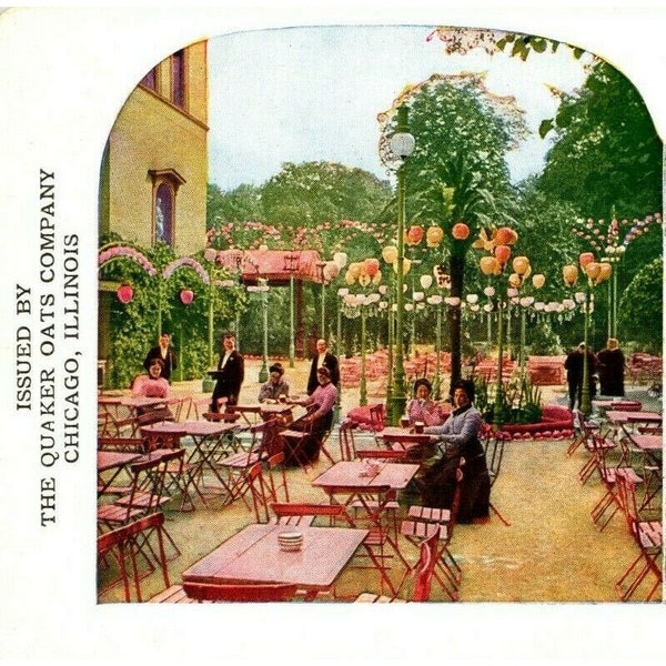 c1910 Stereoscope 3-D Stereoview Image Tivoli Gardens Berlin Germany Card Quaker Oats Co