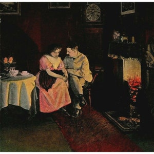 c1906 Bamforth Co Lovers Old Sweet Song Citazione Inghilterra Cartolina Art Nouveau
