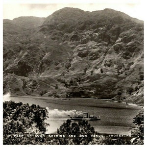 c1930 RPPC Loch Katrine Ben Lieu Ferry Navire Voir Carte Postale Photo Réelle Ecosse