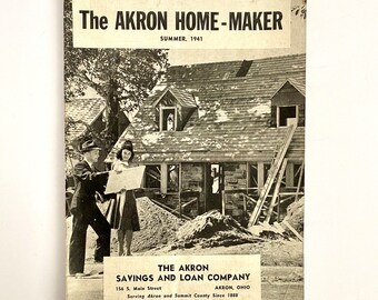 Libretto Akron Home Maker degli anni '40 di Akron Savings and Loan Co Lucite Articolo