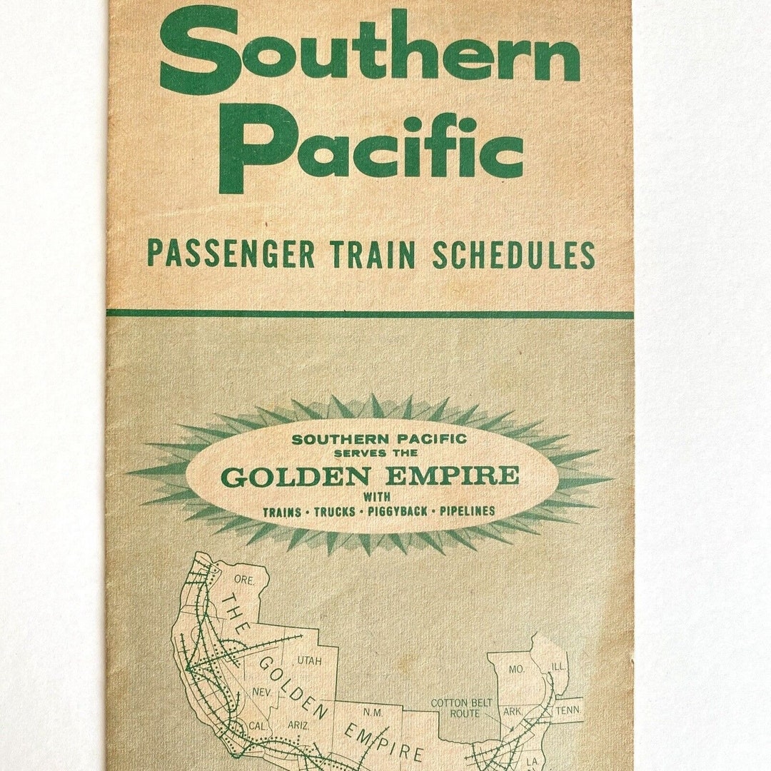 1970 Southern Pacific Railroad Passenger Train Schedules Time Etsy
