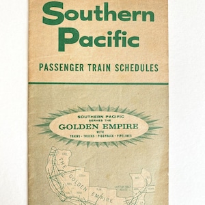 1970 Southern Pacific Railroad Passenger Train Schedules Time Table Aug 2