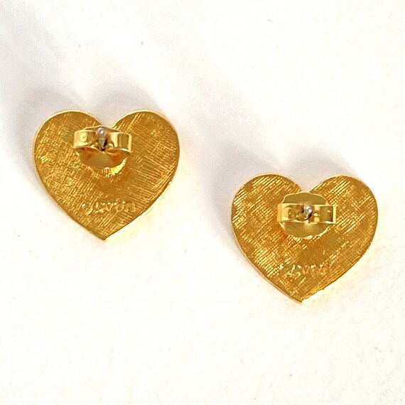 Avon American USA Flag Heart Stud Earrings Pierce… - image 3