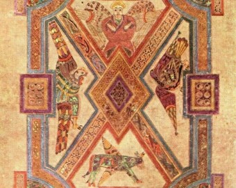 Irish Book of Kells Evangelist Symbols St John Evangelium Postkarte Trinity College