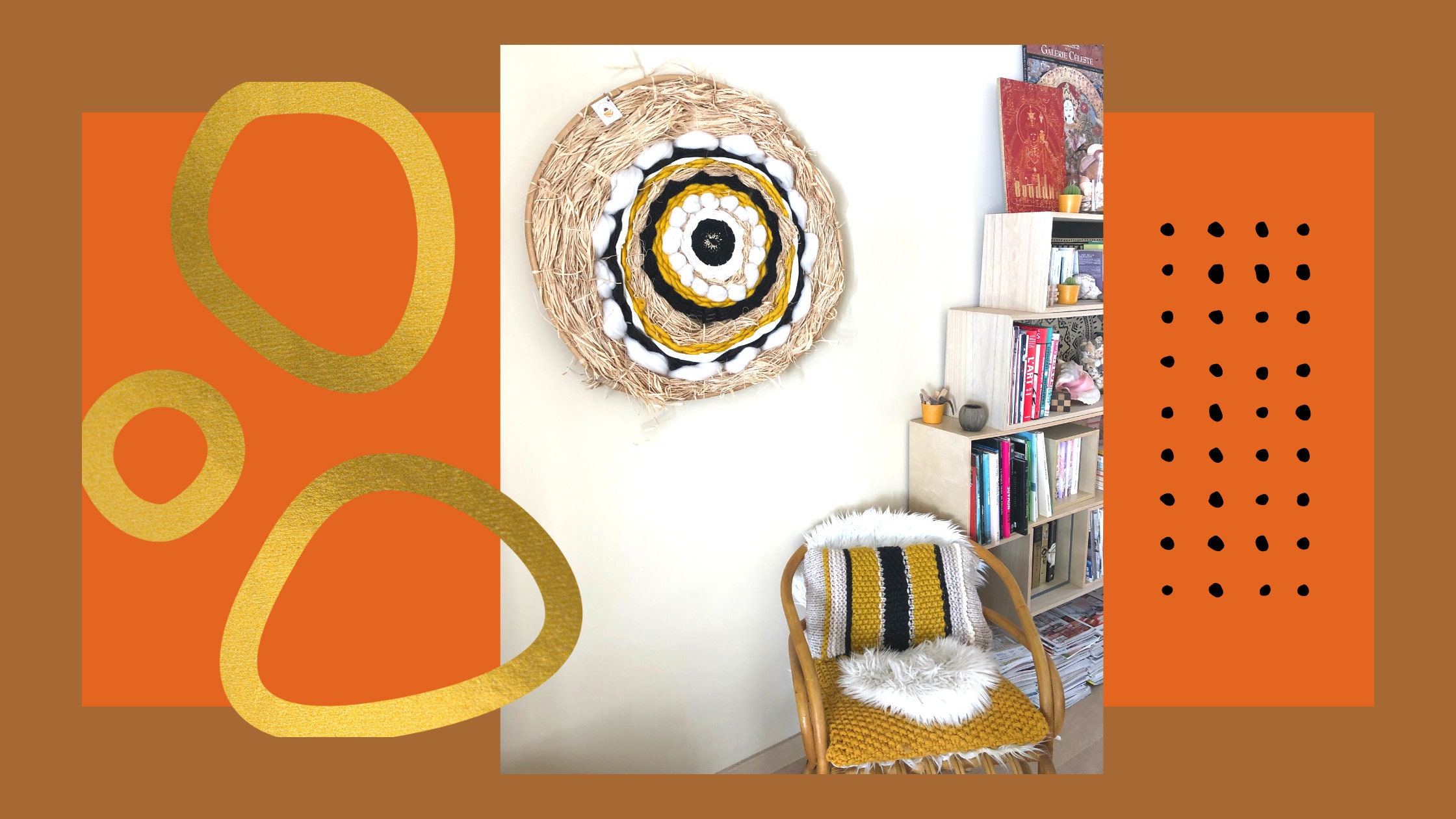 Décoration Murale, Suspension Tissage Circulaire Mandala