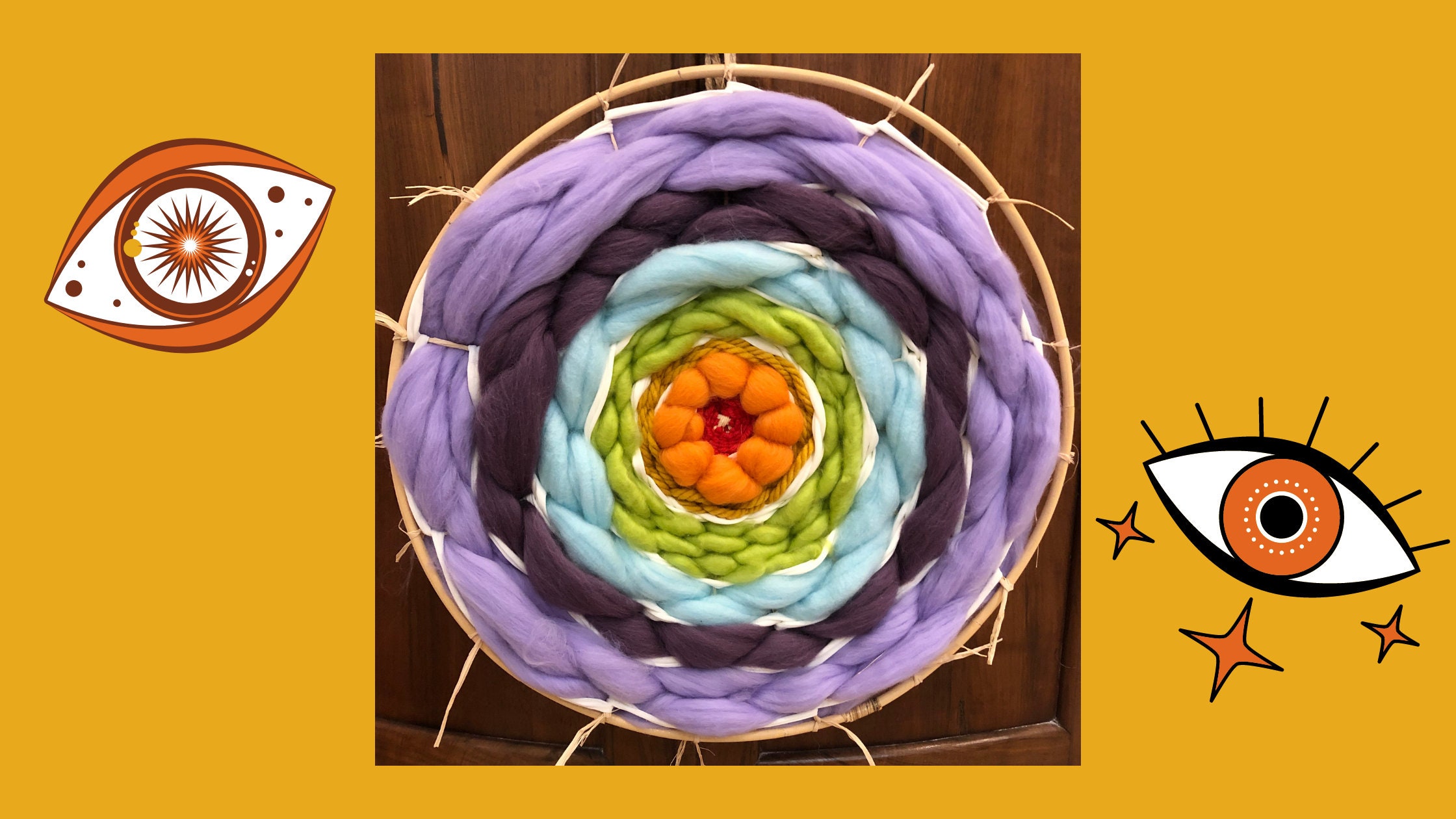 Décoration Murale, Tissage Circulaire, Mandala Couleurs Des Chakras