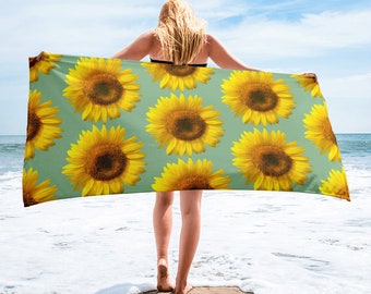 Sunflower Beach Towel | Flower Towel | Beach Towel | Gifts for her |