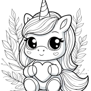Unicorn Coloring Pages | Printable Kids Coloring Book | Digital Download | Cute Unicorn Printables for Girls & Boys