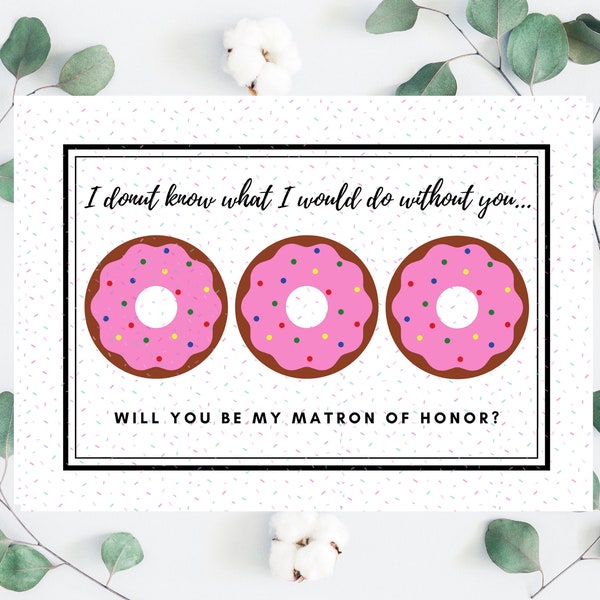 donut bridesmaid proposal, I donut know what I would do, bridesmaid proposal, donut, sprinkles, instant, digital, printable