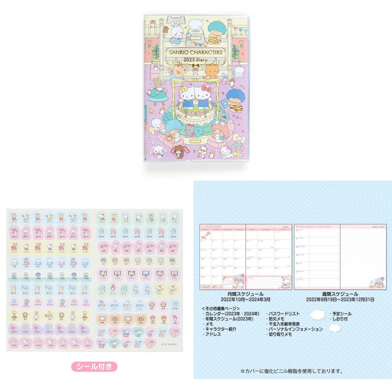 Kawaii 2023 Planner Schedule B6 Size / Weekly Etsy