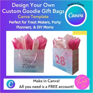 Modèle vierge de toile de sac cadeau, sac cadeau, haut festonné, concevez votre propre sac de friandises, téléchargement numérique instantané, friandises, sac de bonbons, sac de cadeaux