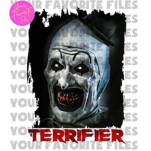Archivos digitales: Terrorífico, Clásico de culto, Descarga digital PNG, Película de miedo, Terror de payasos, Favorito de Halloween, Película de terror, Víspera de Todos los Santos