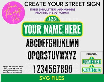 Customizable Personalized Street Sign SVG Cutting File - Perfect for Birthday Treats Wall Art and Party Decor - DIY Craft Supplies