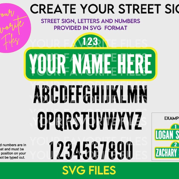 Customizable Personalized Street Sign SVG Cutting File - Perfect for Birthday Treats Wall Art and Party Decor - DIY Craft Supplies