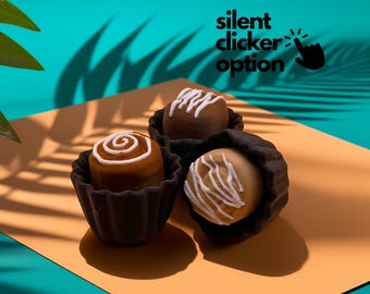 3D Printed Single Chocolate Wrapped Fidget: Unique Clicker Toy