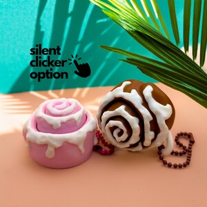 3D Printed Cinnamon Roll Fidget Keychain: Stress Relief Toy
