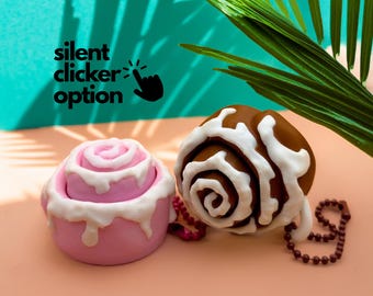 3D Printed Cinnamon Roll Fidget Keychain: Stress Relief Toy
