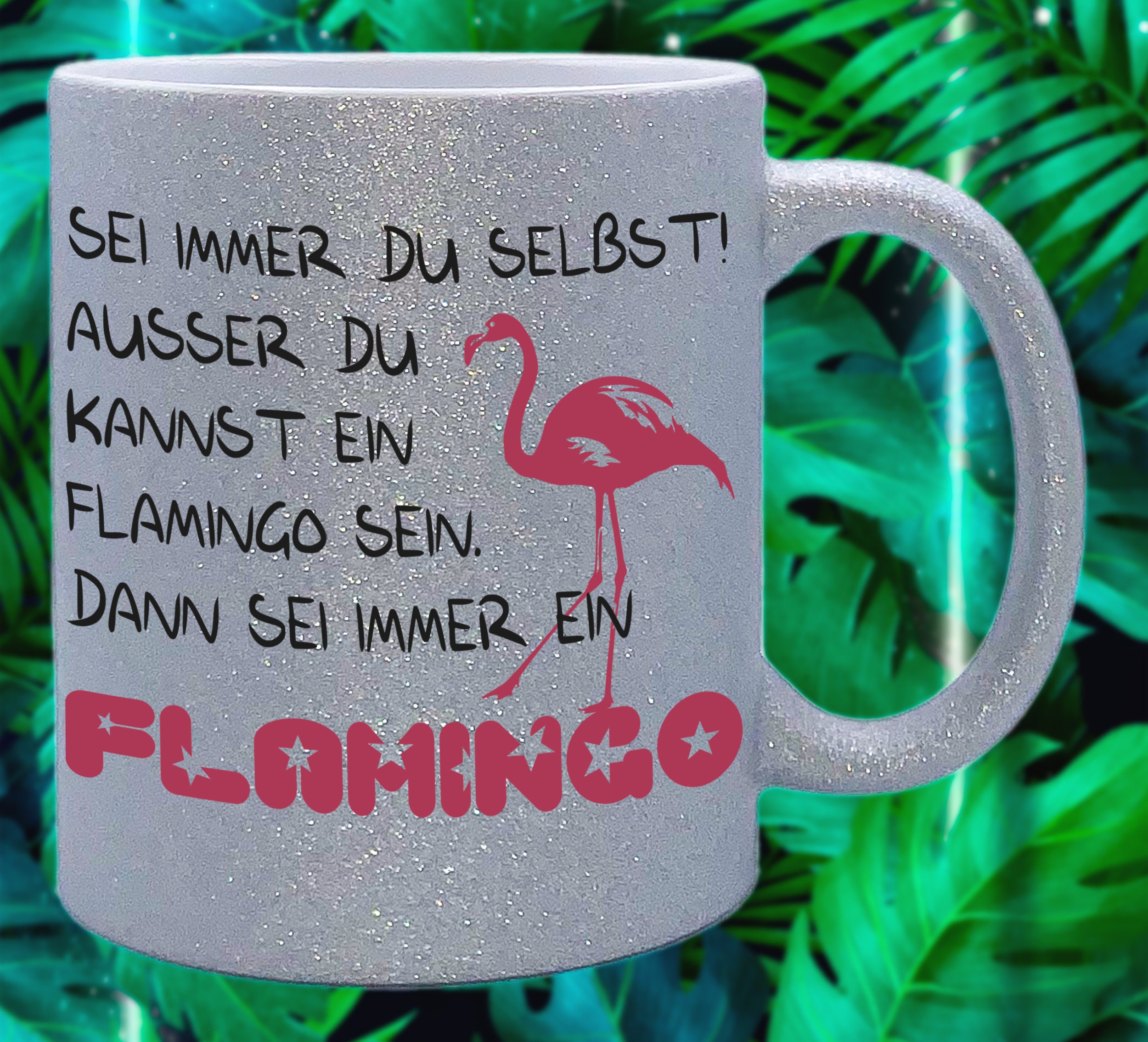 LEVLO Lustige Flamingo Kosmetiktasche | „Calm The Flock Down“ Spruch | 23,5x17 Cm | Geschenk Für Flamingo-Fans