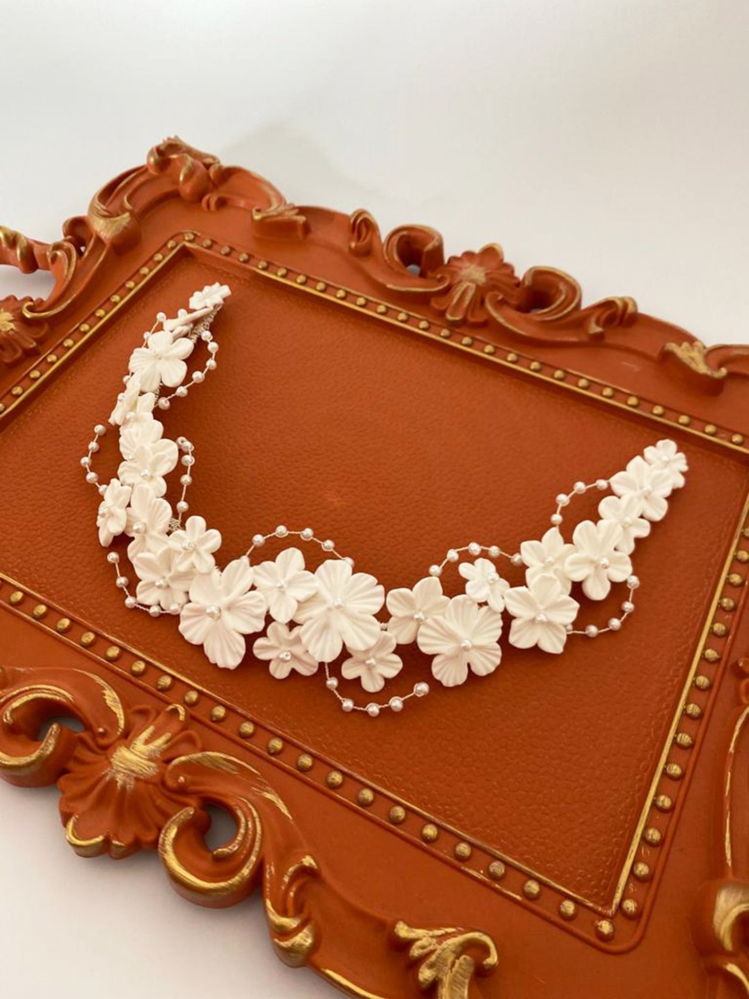 porcelain bridal headpiece