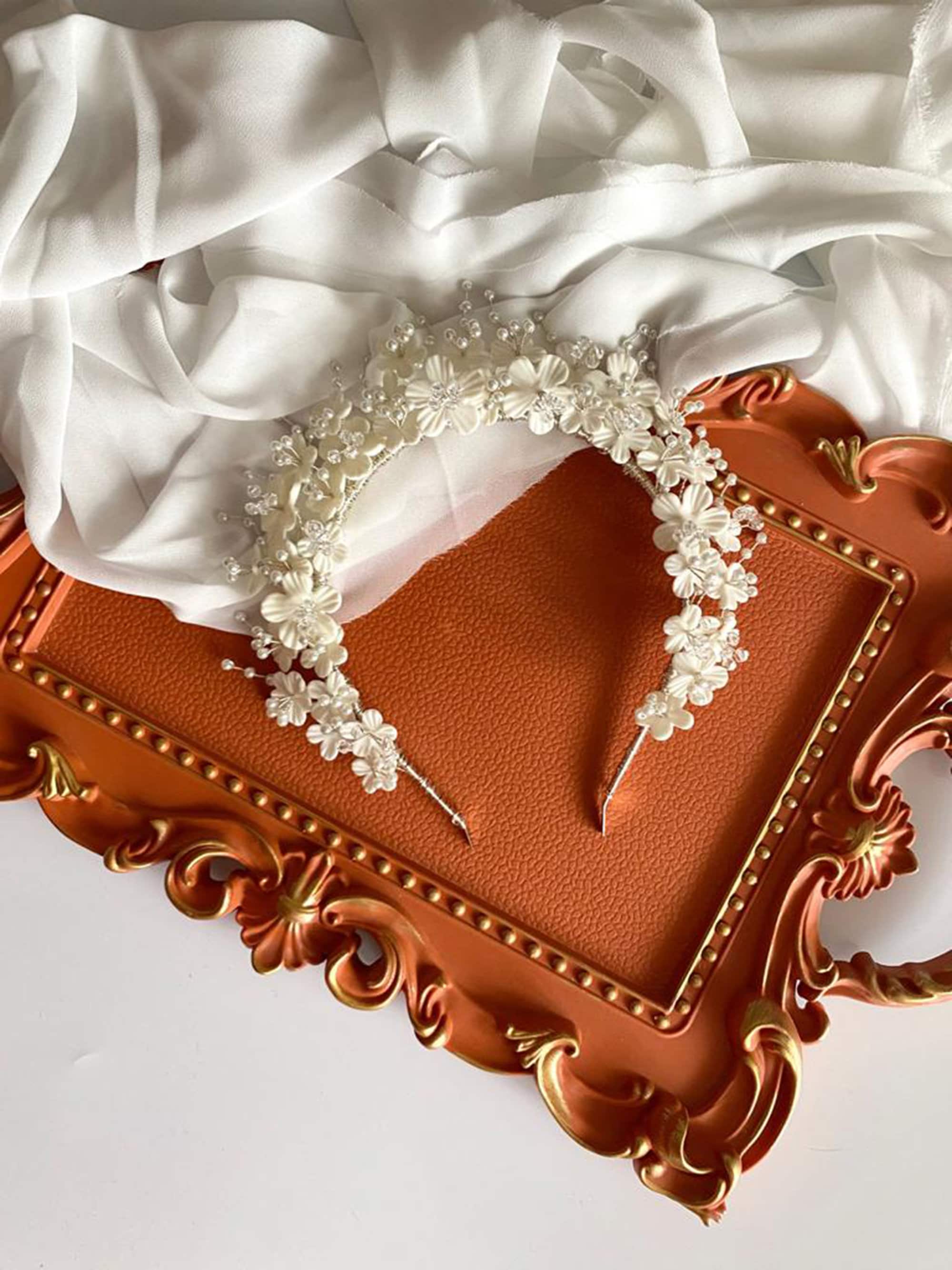 porcelain bridal headpiece