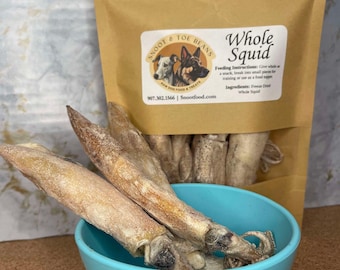 Whole Freeze Dried Squid Dog Treat